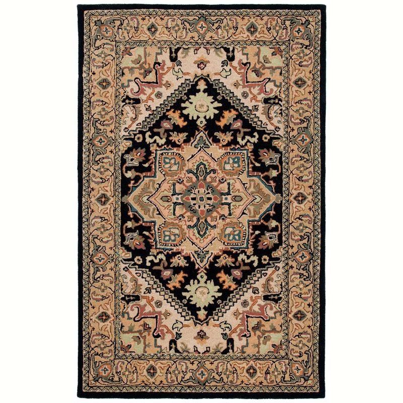 Heritage HG625 Handmade Area Rug - 5'x8' - Black/Gold - Safavieh