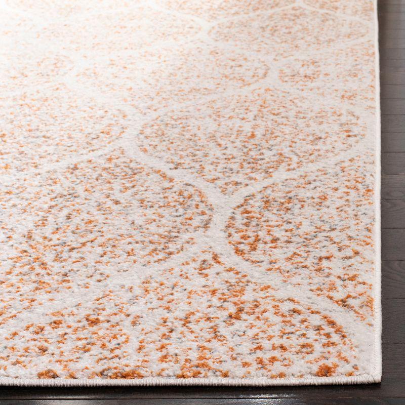 Metro-Mod Chic Cream & Orange Synthetic 26" Area Rug