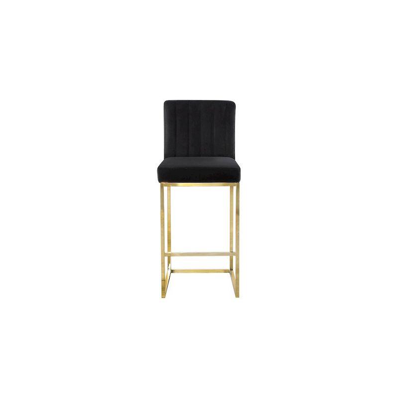 Meridian Furniture Giselle 26"H Velvet Counter Stool in Black