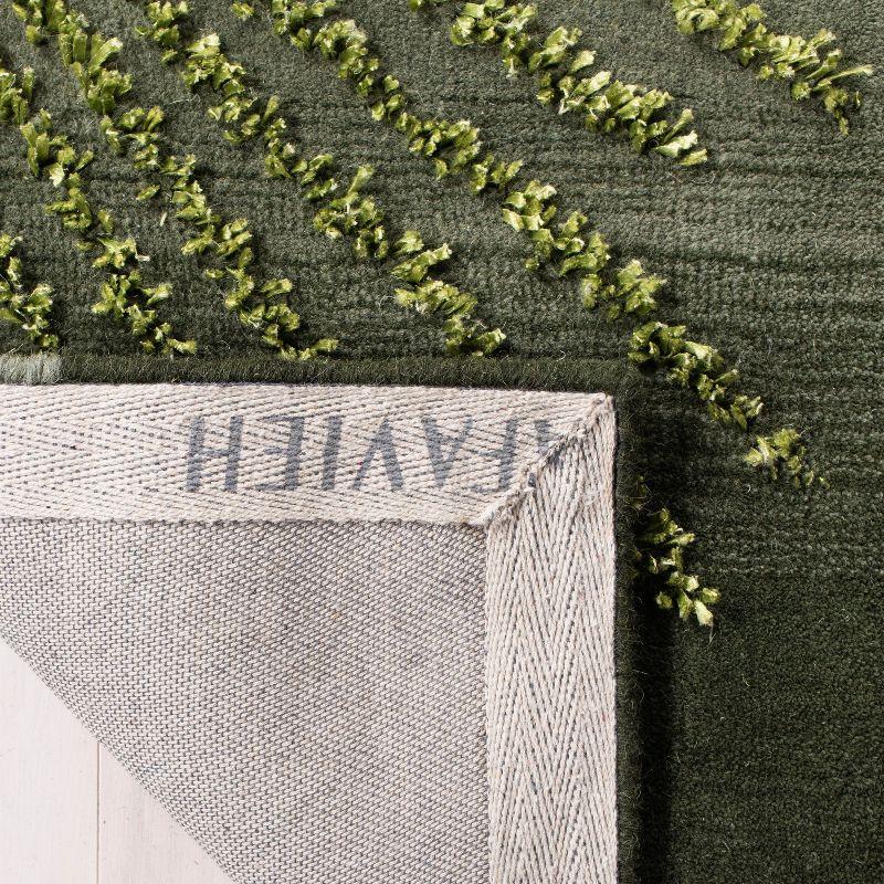 Handmade Tufted Wool-Viscose Blend Green Multi Area Rug, 5' x 8'
