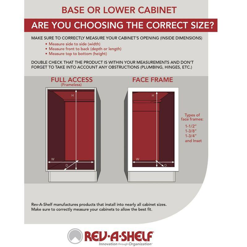 Rev-A-Shelf 35-Qt Pull Out Bottom Mount Trash Container with Front Side Mounting and Full Extension Ball Bearing Sides