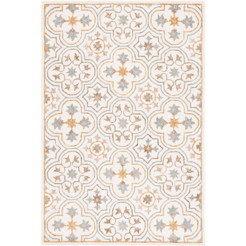 Micro-Loop MLP381 Hand Tufted Indoor Area Rug - Ivory/Grey - 4'x6' - Safavieh