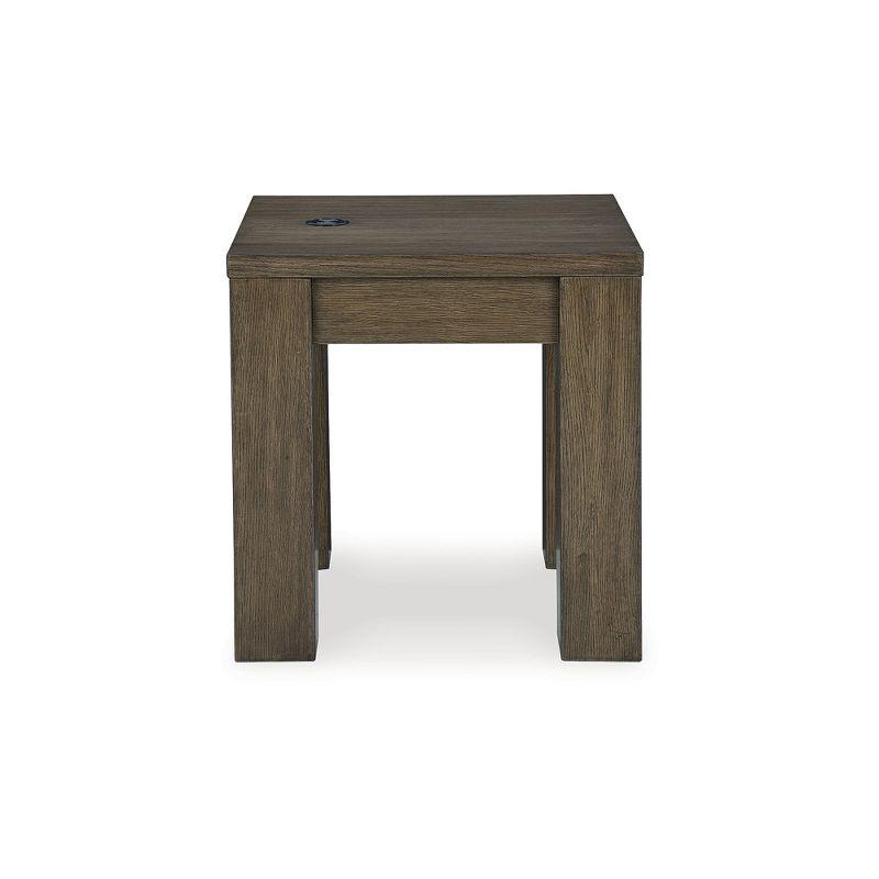 Signature Design by Ashley Rosswain End Table with Wireless Charging, Brown