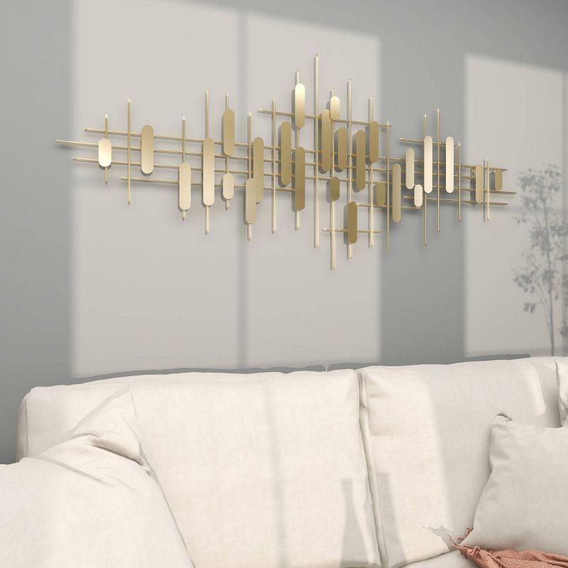 Metal Geometric Layered Geometric Home Wall Decor