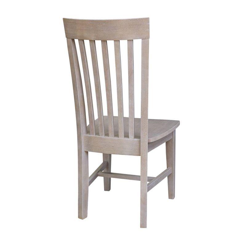 Eco-Friendly Solid Parawood High Slat Side Chair in Washed Gray Taupe