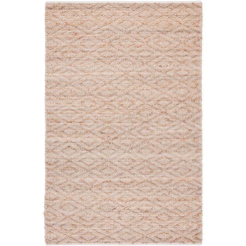 Natural Jute and Cotton Handwoven Geometric Area Rug