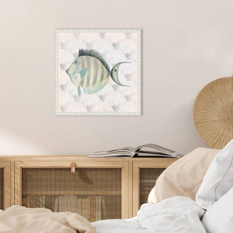 Amanti Art 16"x16" Neutral Vintage Fish I by Elizabeth Medley: Earth Tones, Wall Canvases, Polystyrene Frame