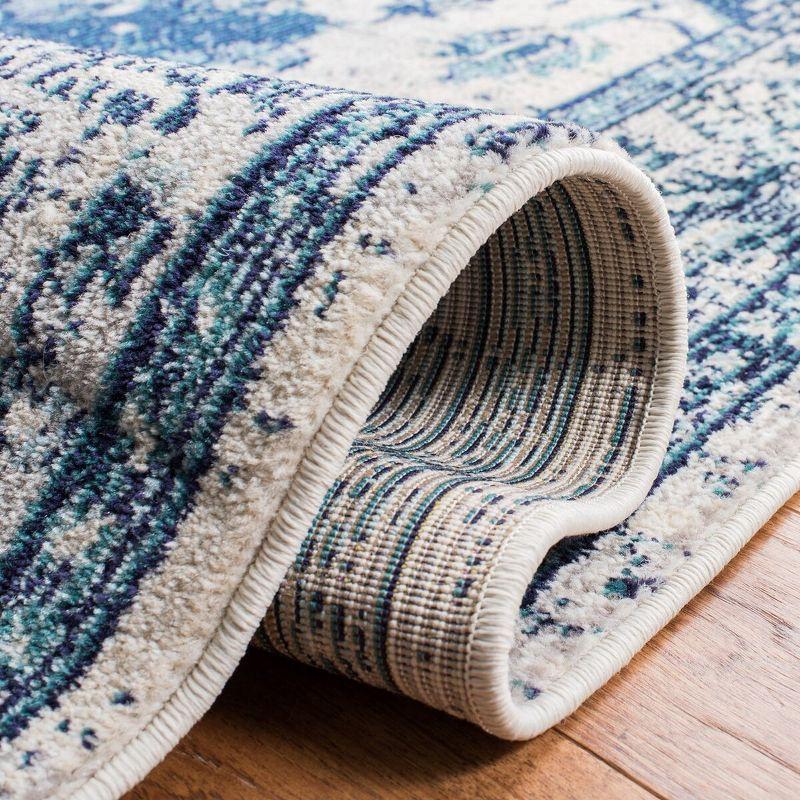 Monaco MNC243 Power Loomed Indoor Runner Rug - Ivory/Blue - 2'2"x8' - Safavieh