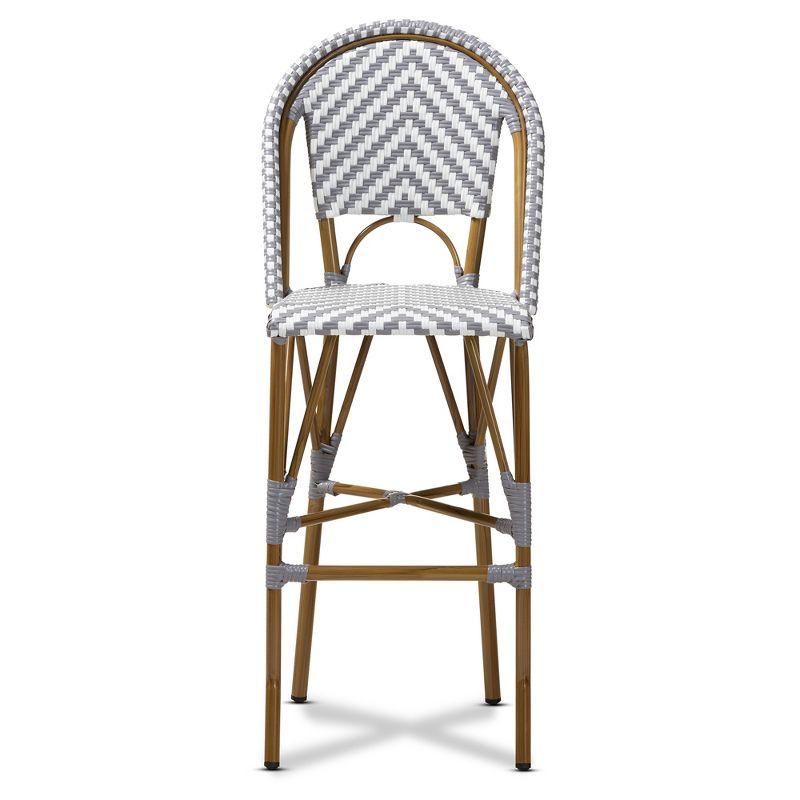 Ilene Bistro Barstool - BaxtonStudio: Aluminum Frame, High Back, No Assembly