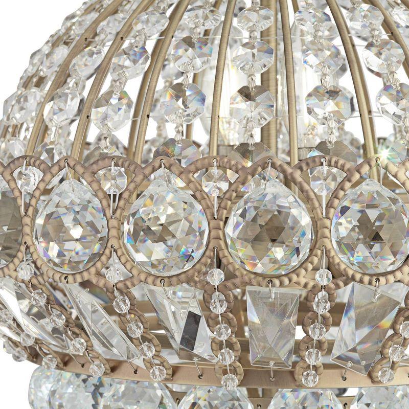 Vienna Full Spectrum Wallingford Antique Brass Chandelier 16" Wide French Crystal Glass 6-Light Fixture for Dining Room House Kitchen Island Entryway