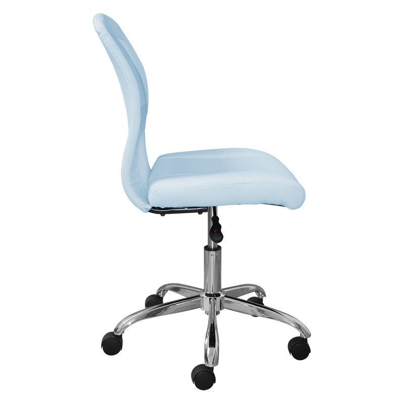Essentials Computer Chair Blue Sky - Serta: Armless, Adjustable, Faux Leather & Mesh Task Chair