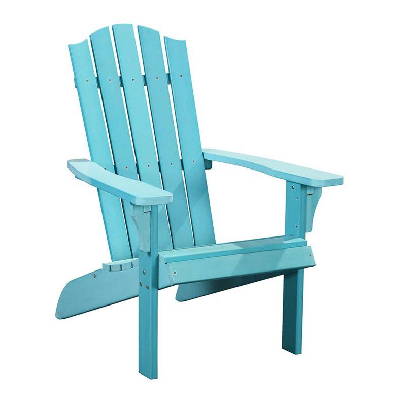 Blue Poly Lumber All-Weather Adirondack Chair with Arms