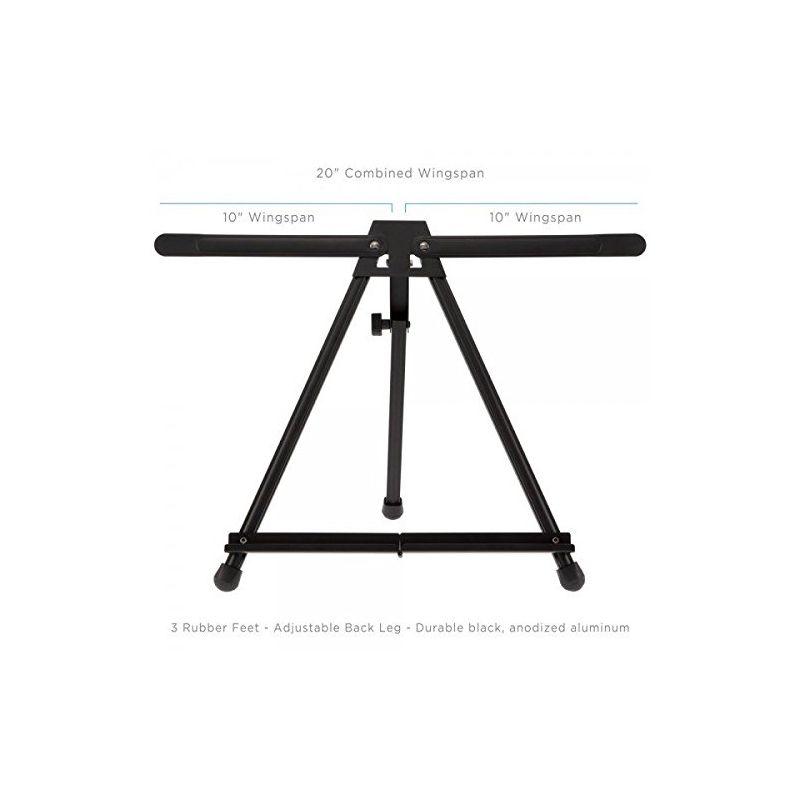 Black Aluminum Portable Tabletop Easel with Carrying Case