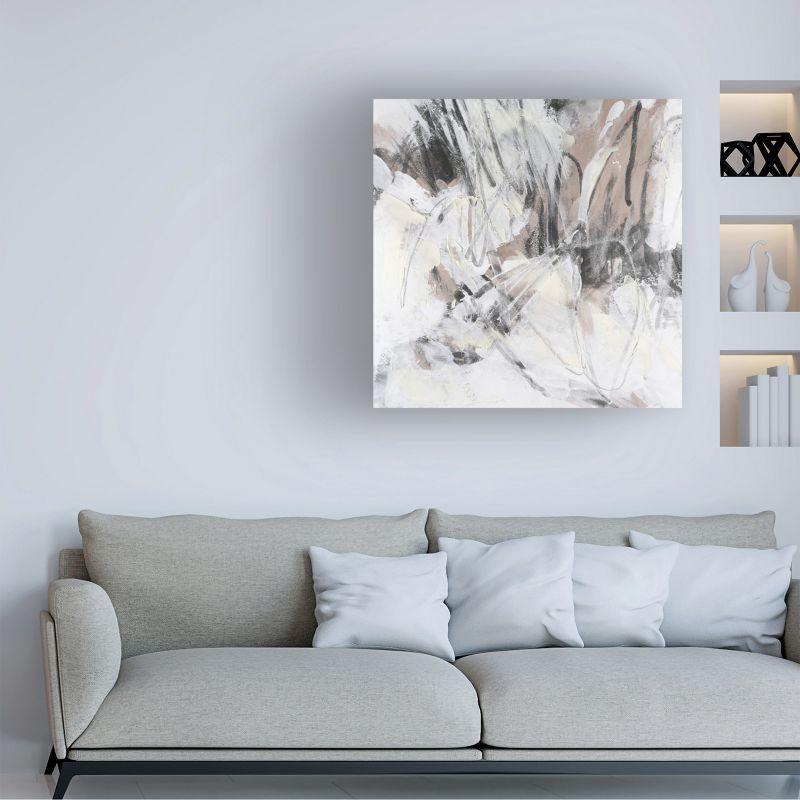 Neutral Abstract Canvas Art with Wood Frame, 24 x 18