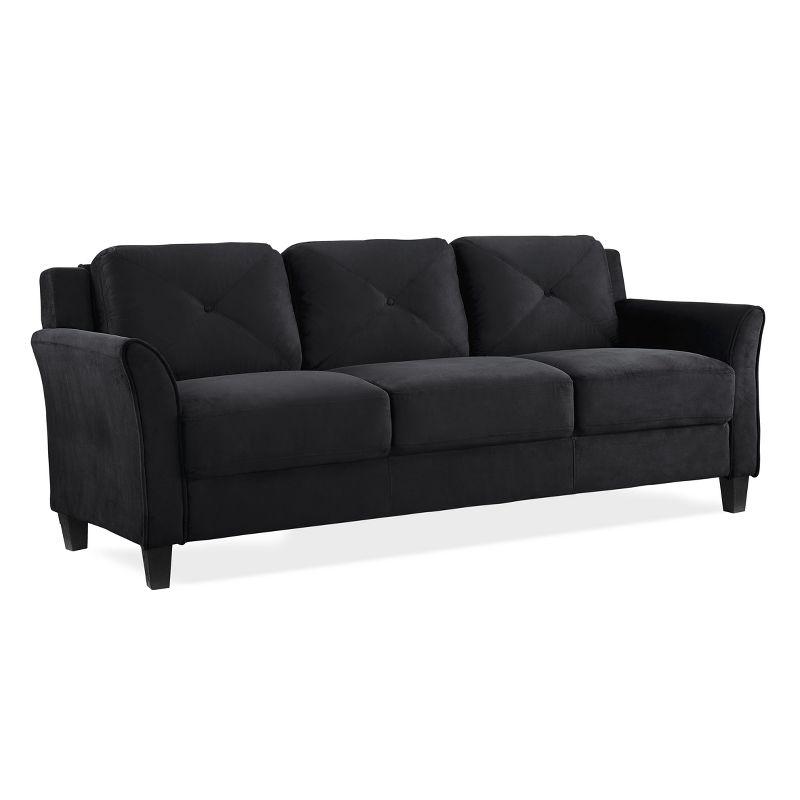 Harper Tufted Microfiber Sofa Black - Lifestyle Solutions