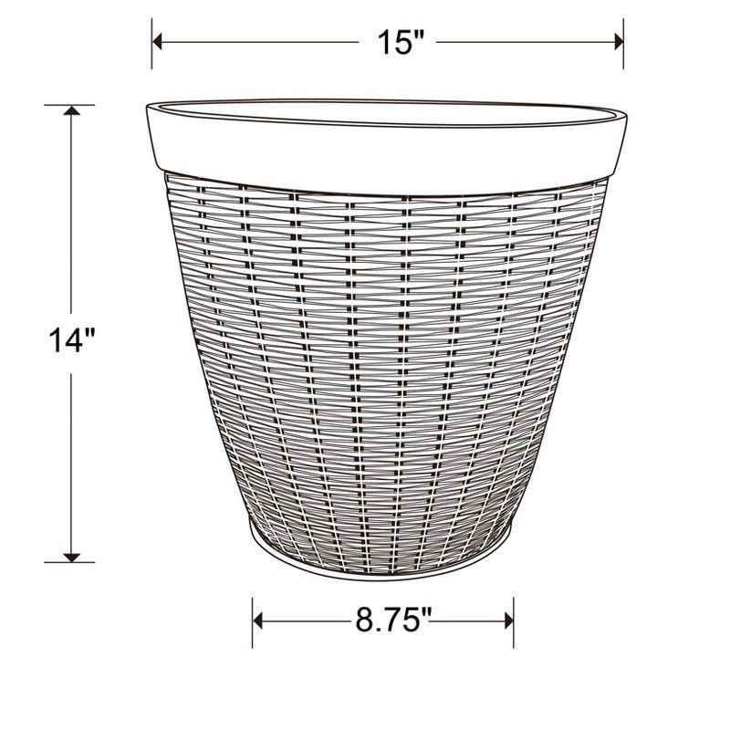 Southern Patio 15" Jamaica Wicker Planter, Dark Coffee - Southern Patio