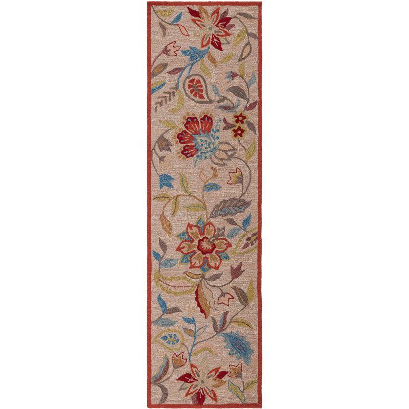Four Seasons FRS435 Hand Hooked Runner Rug - Ivory/Rust - 2'3"x8' - Safavieh.