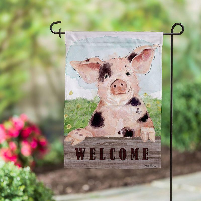 Evergreen Garden Flag Spotted Pig Suede Double Sided Indoor Outdoor Decor 18" x 12.5"