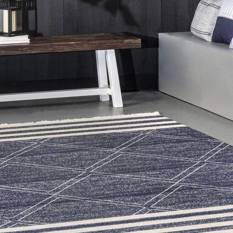 Coastal Charm Easy-Care Synthetic Indoor/Outdoor Rug, 3' x 5', Blue