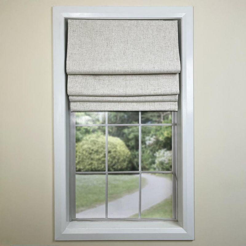 Versailles Augustus Cordless Roman Blackout Shades For Windows Insides/Outside Mount Linen