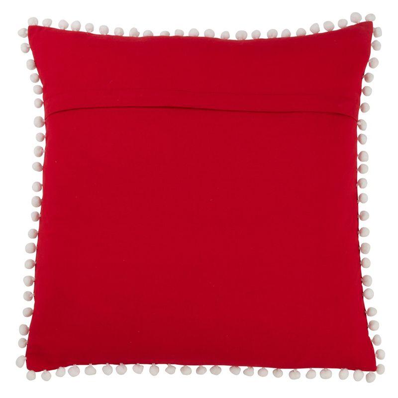 Saro Lifestyle Sugar Skull Pillow - Down Filled, 18" Square, Red