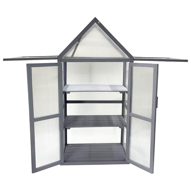 Mini Greenhouse Kit - Outdoor Small Green House, Wood, Plant Stand for Indoor Garden & Patio Balcony Apartments Porch Terrace Outsid Accessories