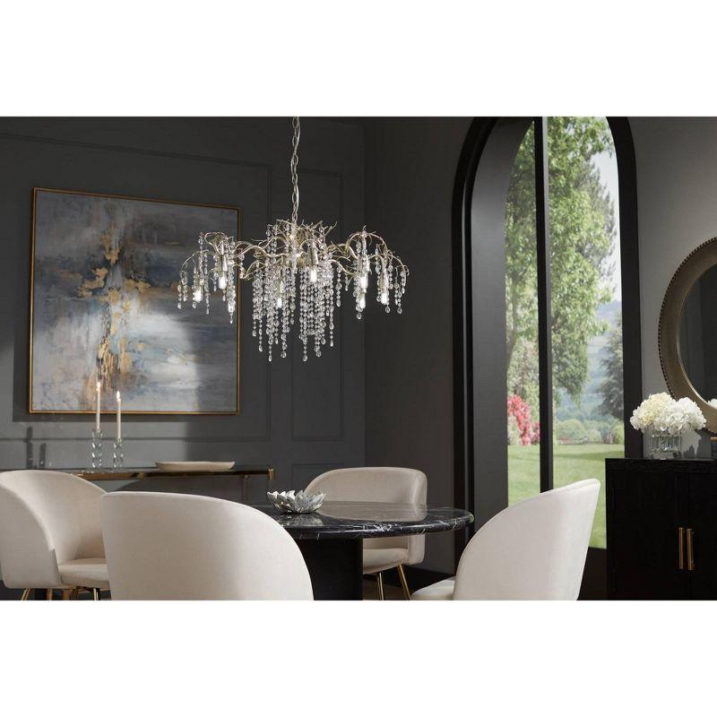 Possini Euro Design Branches Champagne Silver Chandelier 31" Wide Modern Clear Crystal 8-Light Fixture for Dining Room House Kitchen Island Entryway