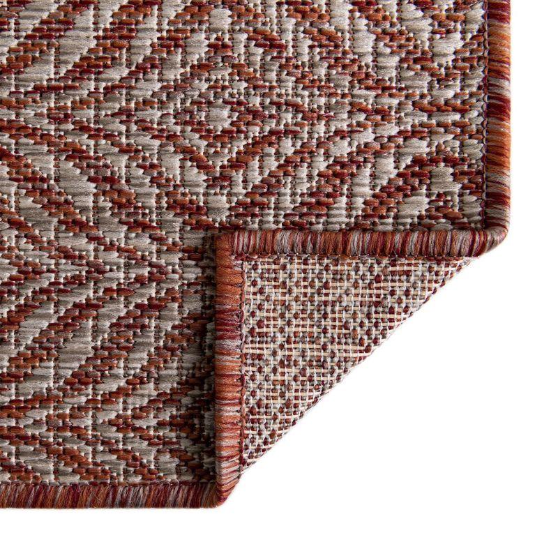 Rust Red Rectangular Synthetic Outdoor Area Rug