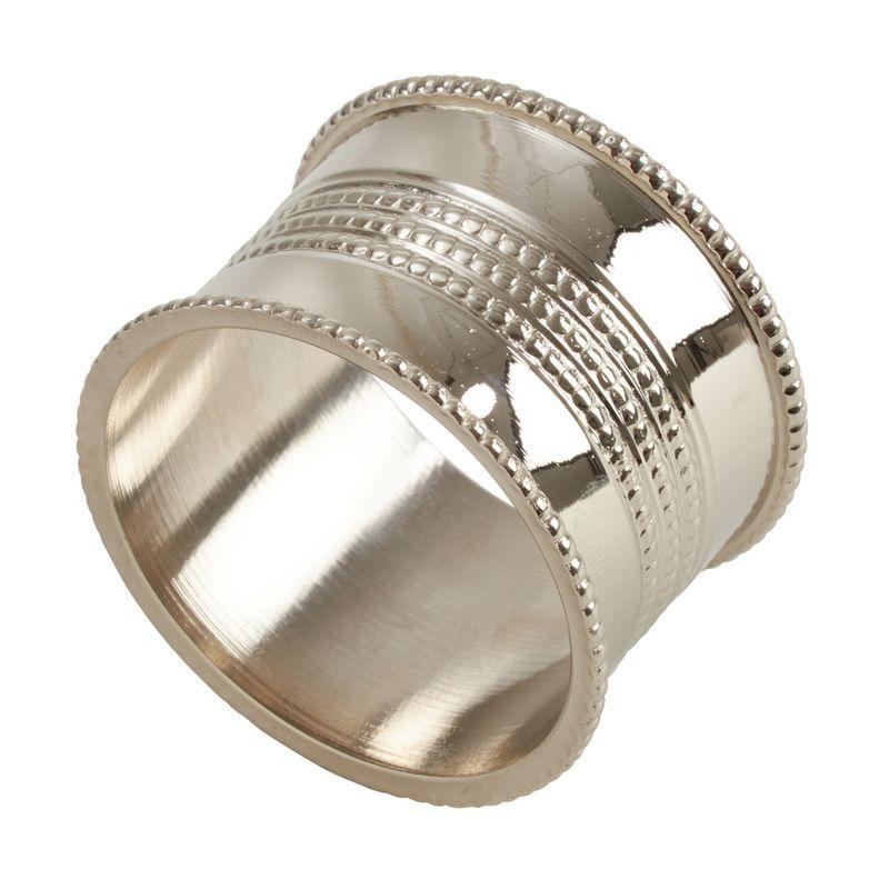 Silver Dotted Design Napkin Rings Set of 4