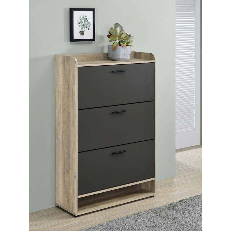 Coaster Denia 3 Tier Modern Wood Shoe Cabinet