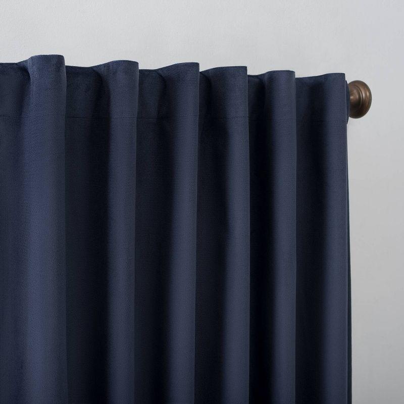 Navy Blue Velvet Thermal Blackout Curtain Panel