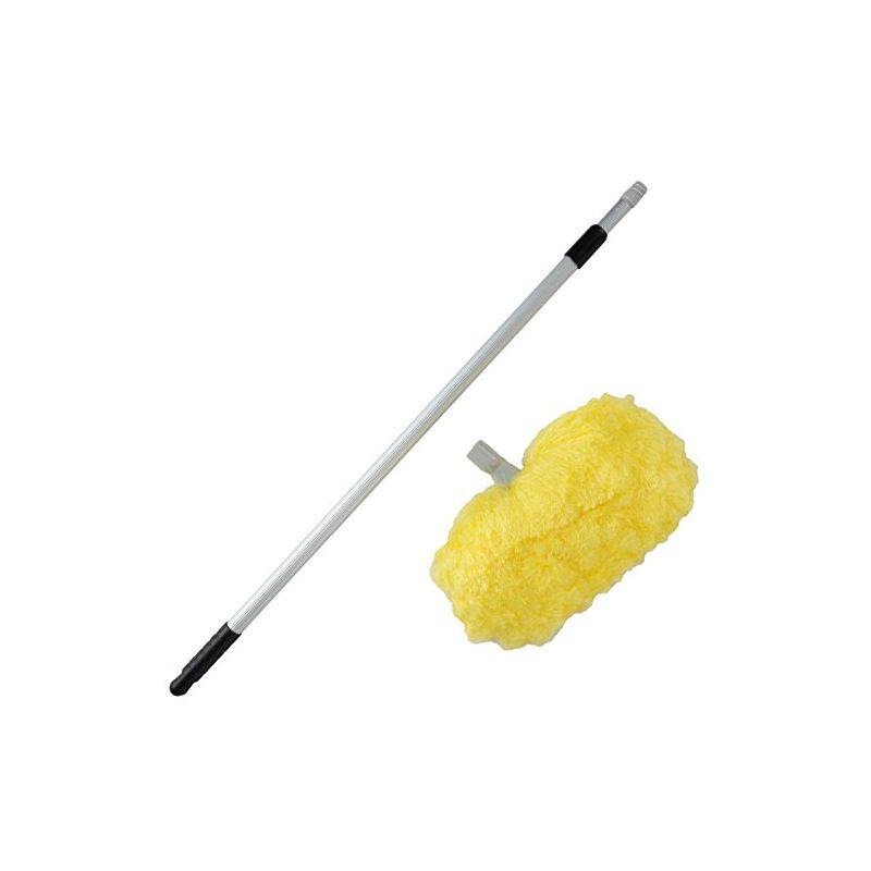 The Lakeside Collection Telescopic Duster with Yellow Brush Head for the Ceiling and High Fixtures