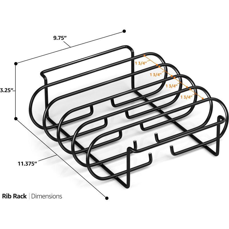 Black Porcelain Coated Steel Rib Rack for Grilling