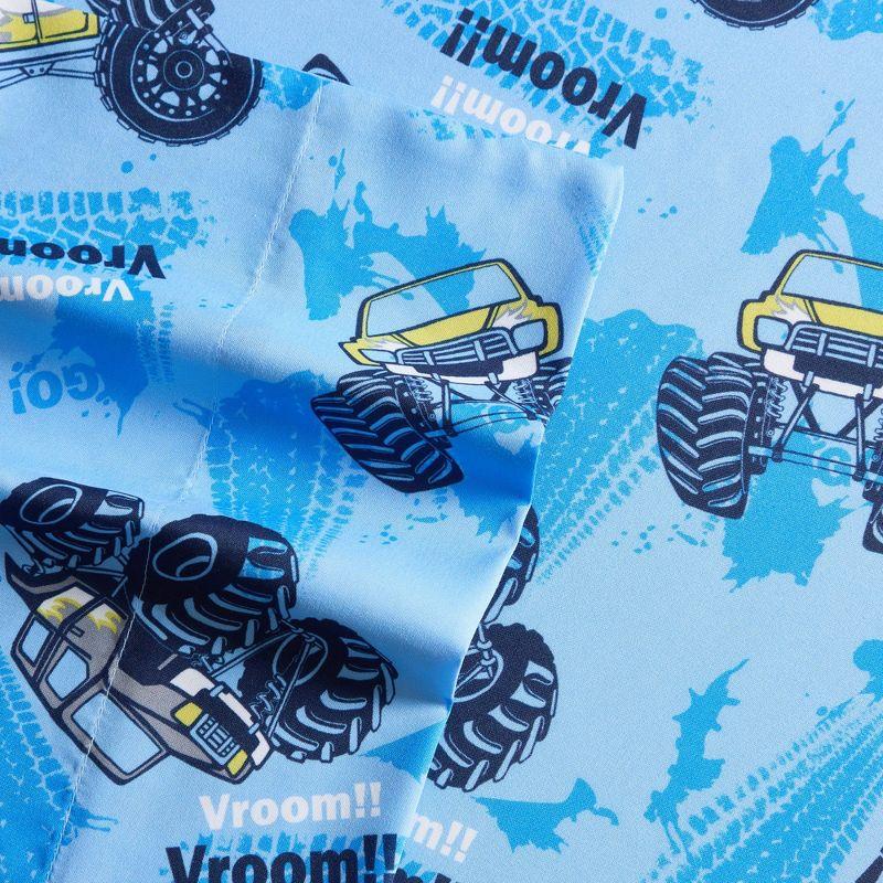 Sweet Home Collection Kids Monster Truck Printed Bed in a Bag Comforter & Sheet Set