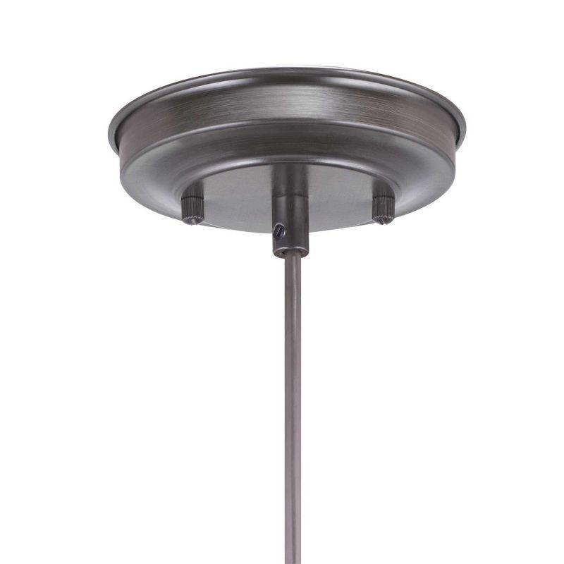 Progress Lighting Englewood 1-Light Hanging Lantern Pendant, Antique Bronze, Metallic Copper Coated Shade, Damp Rated