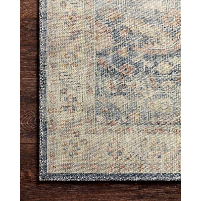 3'6"x5'6" Hathaway Rug Denim Blue - Loloi Rugs: Mid-Century Modern Medallion, Indoor Flat Pile, Polyester
