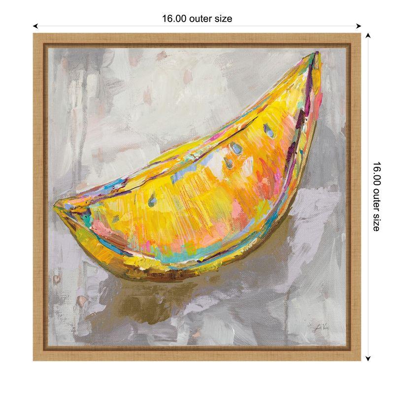 Amanti Art Lemon Wedge Neutral by Jeanette Vertentes Canvas Wall Art Print Framed 16 x 16-in.