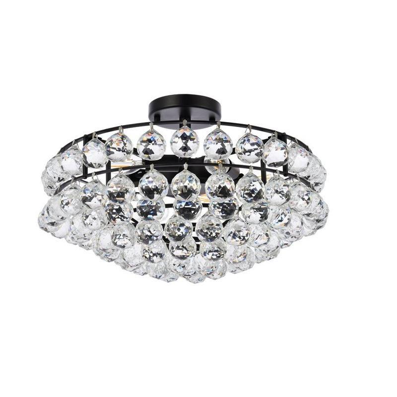 Elegant Lighting Savannah 18 inch flush mount in black