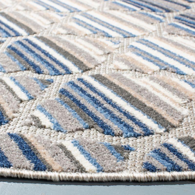 Cabana CBN333 Loomed Indoor Area Rug - Blue/Grey - 6'7"x6'7" Round - Safavieh