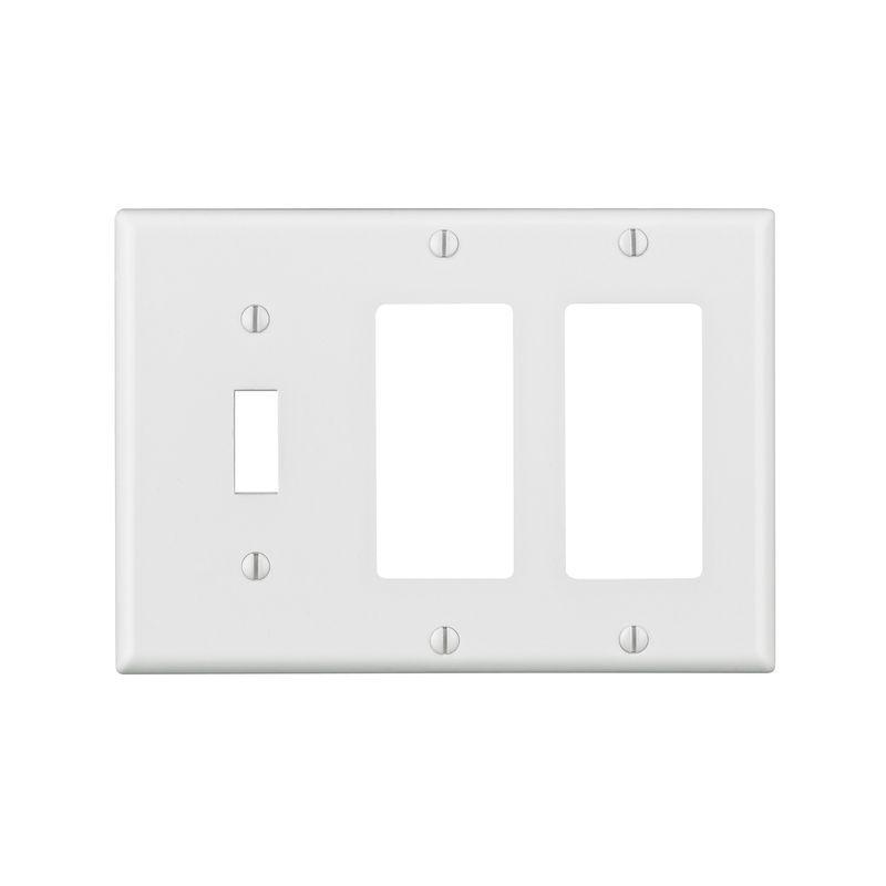 White Thermoset 3-Gang Toggle and Decora Wall Plate