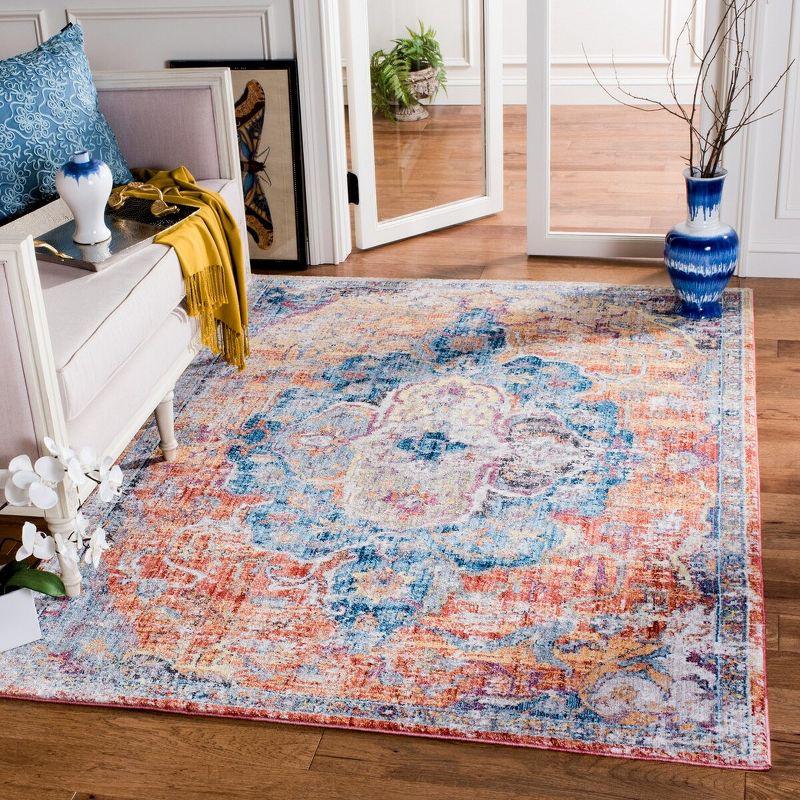 Bristol BTL350 Power Loomed Area Rug Blue / Orange 4' X 6' - Safavieh.