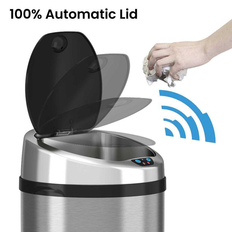 Stainless Steel 8 Gallon Motion Sensor Trash Can