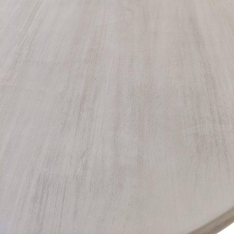 Carolina Living 36" Salem Round Pedestal Dining Table White Wash: Rubberwood, Seats 4, Adult Assembly Required