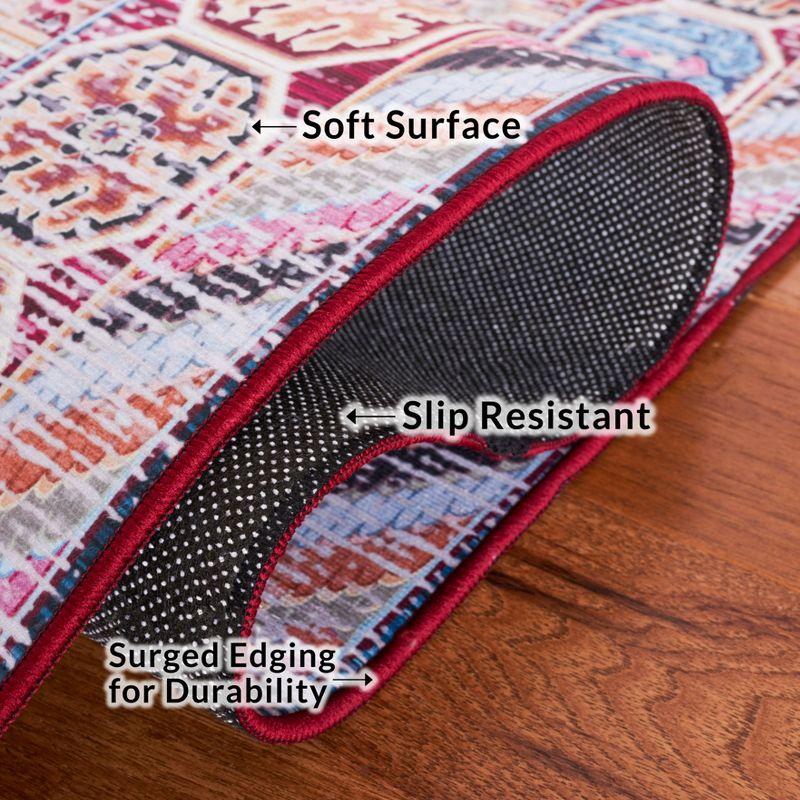 Tucson TSN164 Power Loomed Machine Washable Area Rug - Blue/Red - 6'x9' - Safavieh.