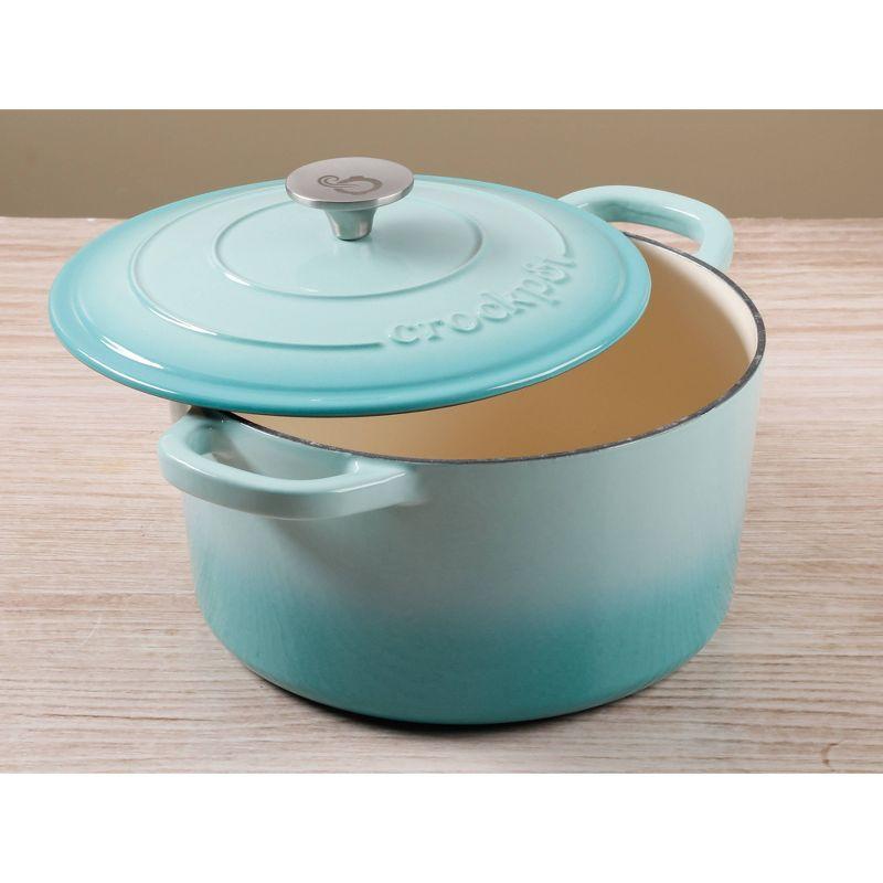 Artisan 5-Quart Aqua Blue Enameled Cast Iron Dutch Oven