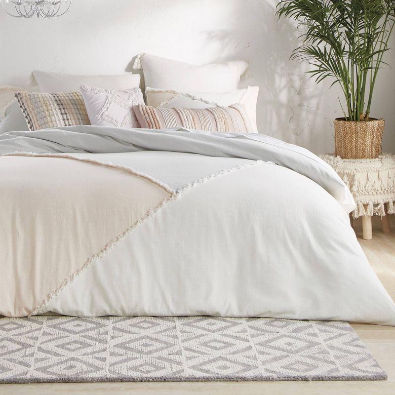 Blush and White Cotton King Comforter Set