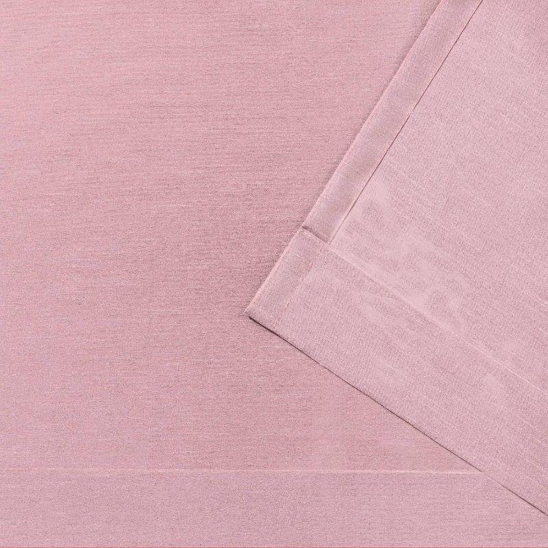 Set of 2 84"x54" Chateau Striped Faux Silk Grommet Top Light Filtering Window Curtain Panel Gray/Blush: Modern Drapes
