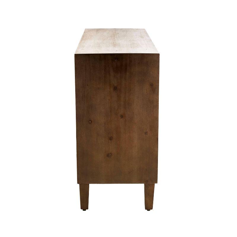 Sawyer 3 Door Cabinet Brown - Adore Decor: Bohemian Style, Ash Surface, Fixed Shelf, Anti-Tip Hardware