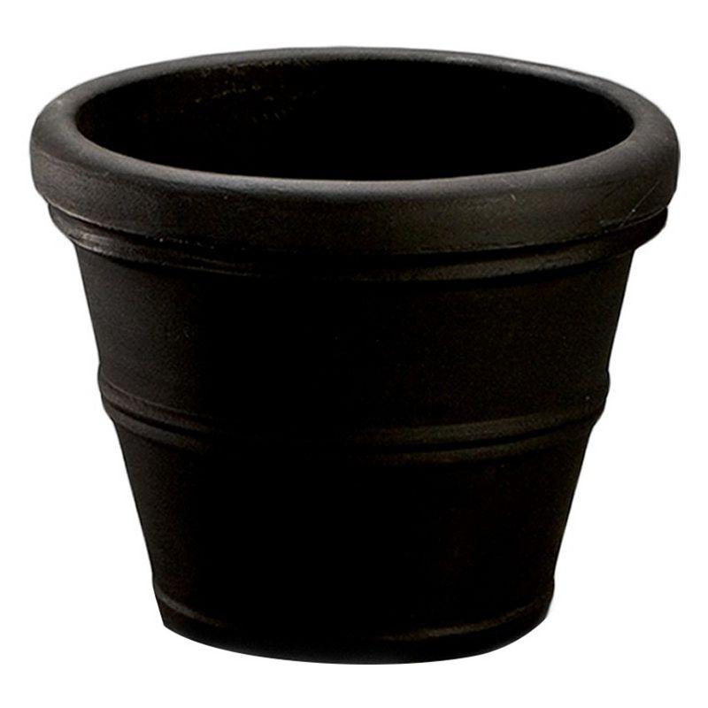 Crescent Garden 20" Wide Brunello Planter Pots Black: Durable Polyresin, Weather-Resistant, No Assembly Required