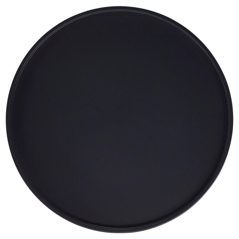 Olcott Mid Century Tray Top Accent Table - Midnight - Inspire Q: Round Metal Side, Black Frame